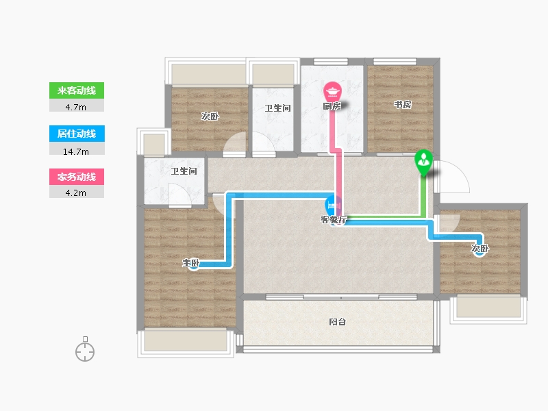 江苏省-苏州市-苏高新禹洲·山云庭​-100.80-户型库-动静线