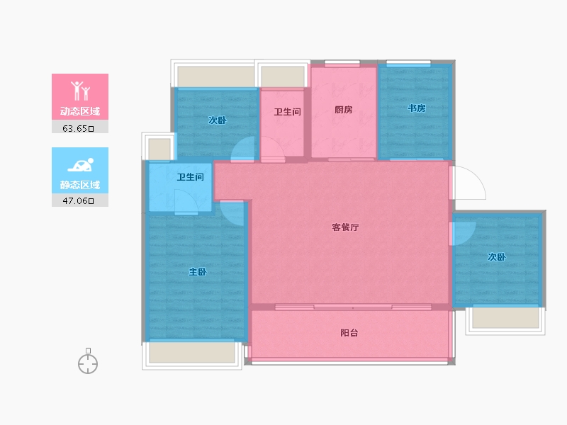 江苏省-苏州市-苏高新禹洲·山云庭​-100.80-户型库-动静分区