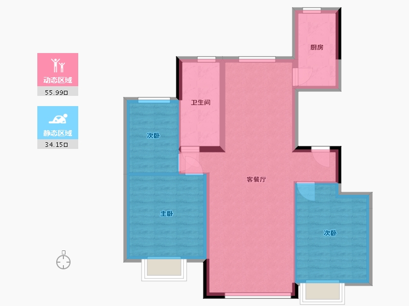 辽宁省-沈阳市-恒大盛京珺庭-114.00-户型库-动静分区