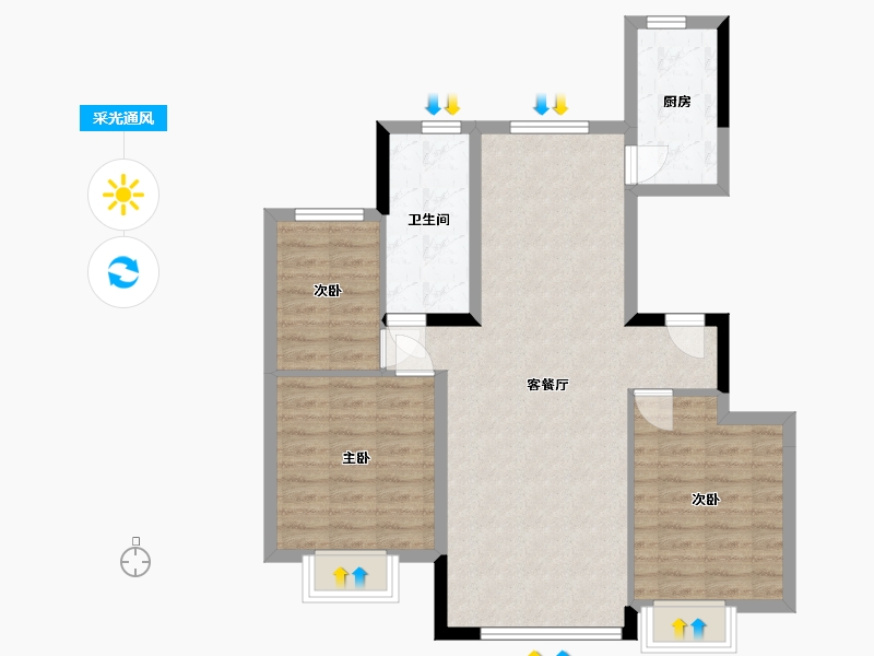 辽宁省-沈阳市-恒大盛京珺庭-114.00-户型库-采光通风