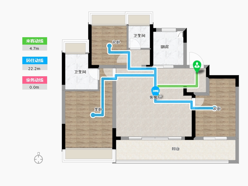 江苏省-苏州市-中国铁建·花语天境​-102.99-户型库-动静线