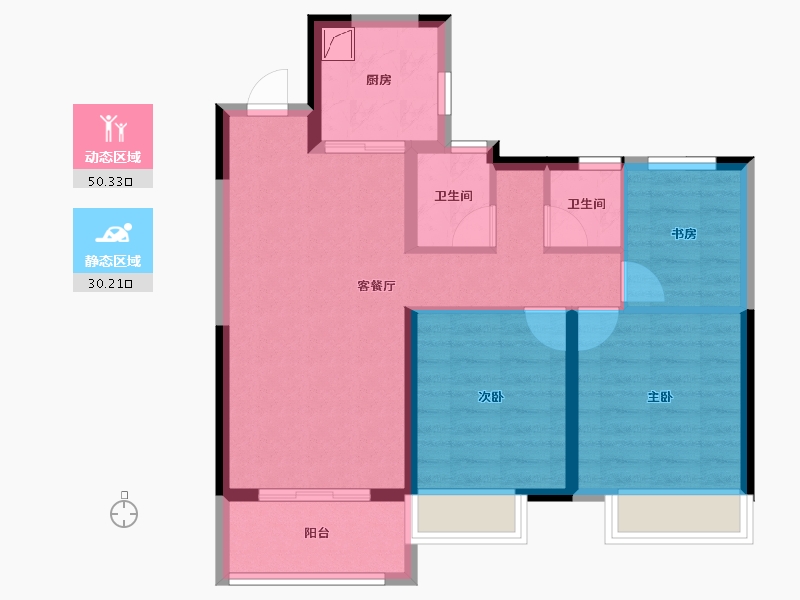 河南省-郑州市-星联·樾棠​-71.25-户型库-动静分区