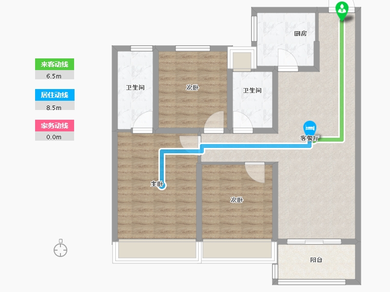 江苏省-苏州市-科技城金茂府​-93.60-户型库-动静线