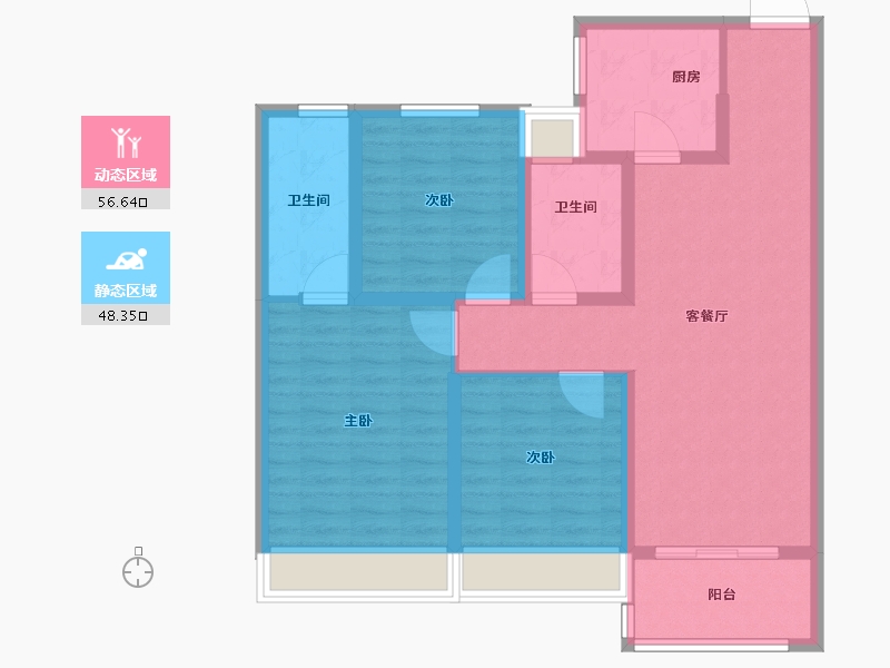 江苏省-苏州市-科技城金茂府​-93.60-户型库-动静分区