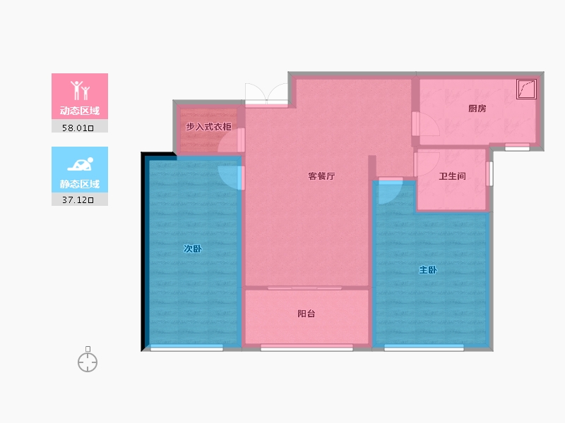 江苏省-镇江市-江河汇·北苑-85.30-户型库-动静分区