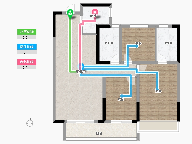 河南省-郑州市-金秋·九里庭院-90.77-户型库-动静线