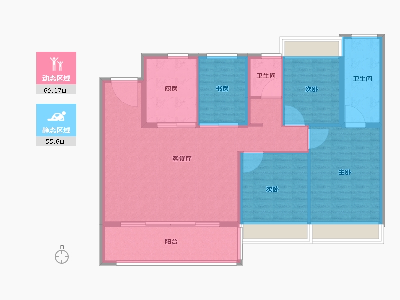 江苏省-苏州市-华侨城龙湖·启元​-113.61-户型库-动静分区