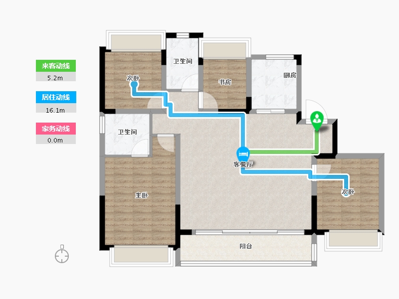 江苏省-苏州市-泊印澜庭-112.00-户型库-动静线