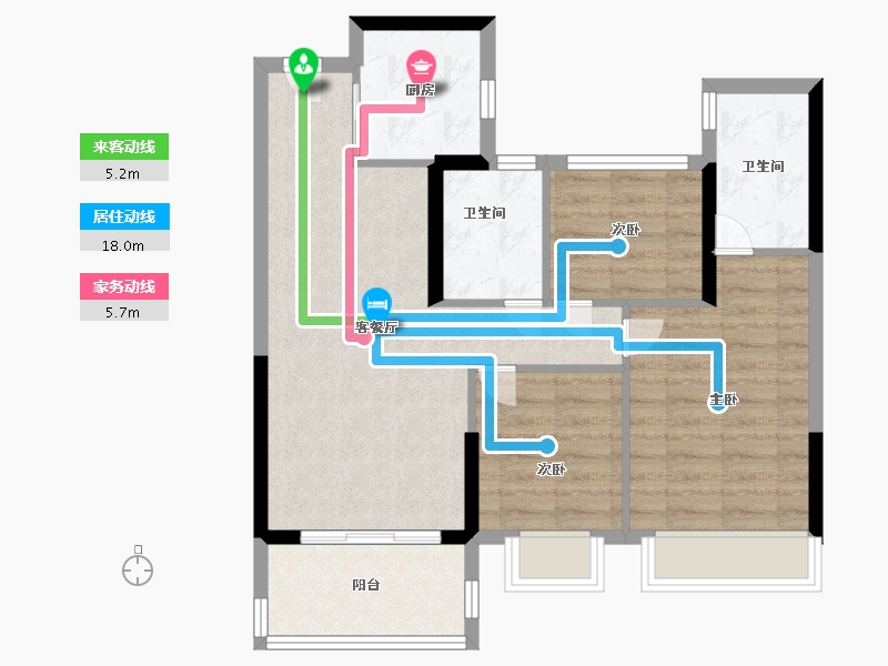 福建省-福州市-天俊尊品-73.00-户型库-动静线