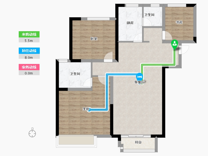 河南省-郑州市-绿地花语城-94.00-户型库-动静线