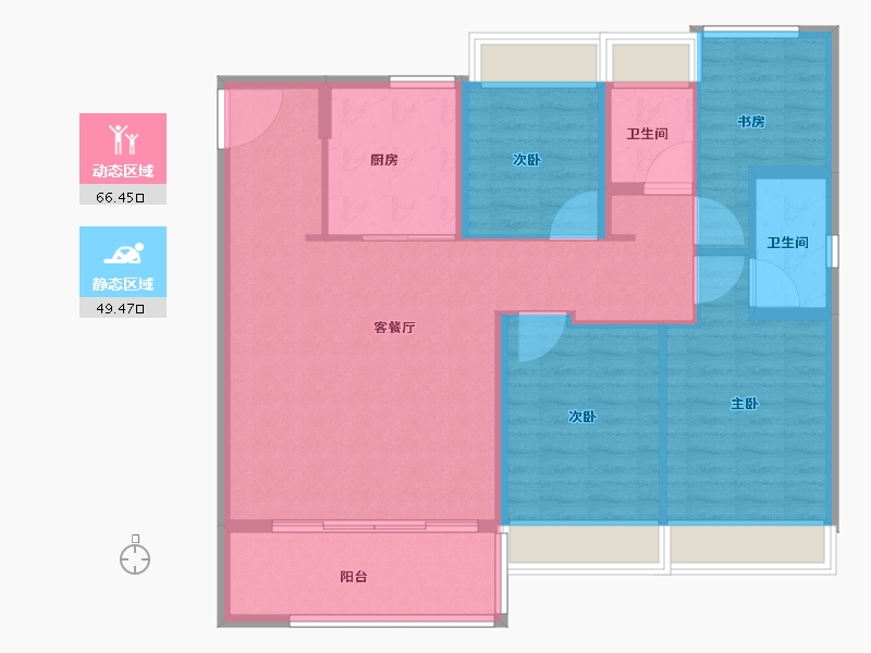 江苏省-苏州市-万科·锦上和风华苑-104.81-户型库-动静分区