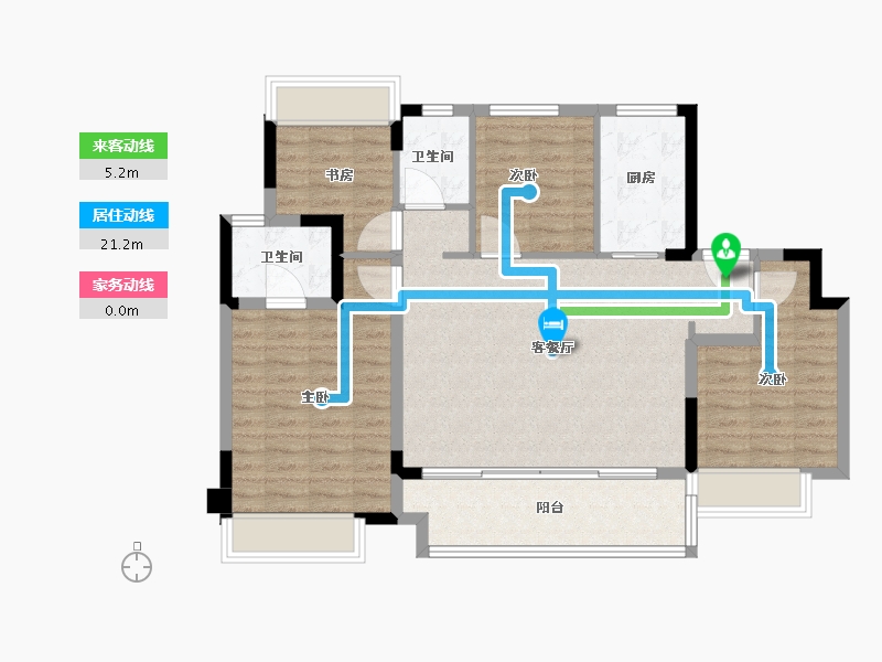 江苏省-苏州市-路劲璞玉澜岸-96.00-户型库-动静线