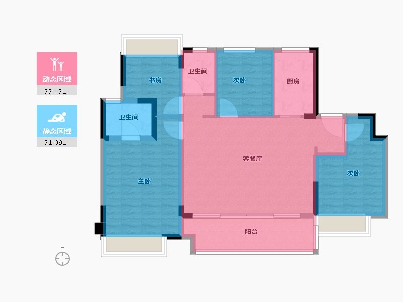 江苏省-苏州市-路劲璞玉澜岸-96.00-户型库-动静分区