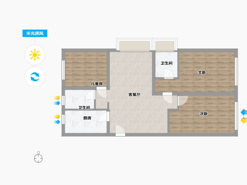 山东省-潍坊市-紫宸公馆-31.74-户型库-采光通风