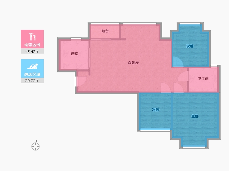 湖北省-武汉市-佳兆业金域天下-68.00-户型库-动静分区