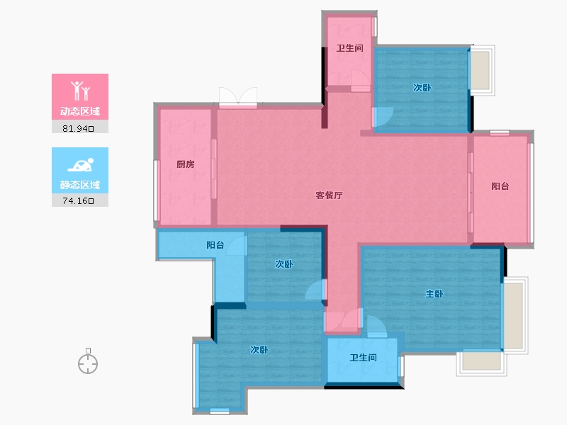 广东省-中山市-远洋城万象花园-145.00-户型库-动静分区