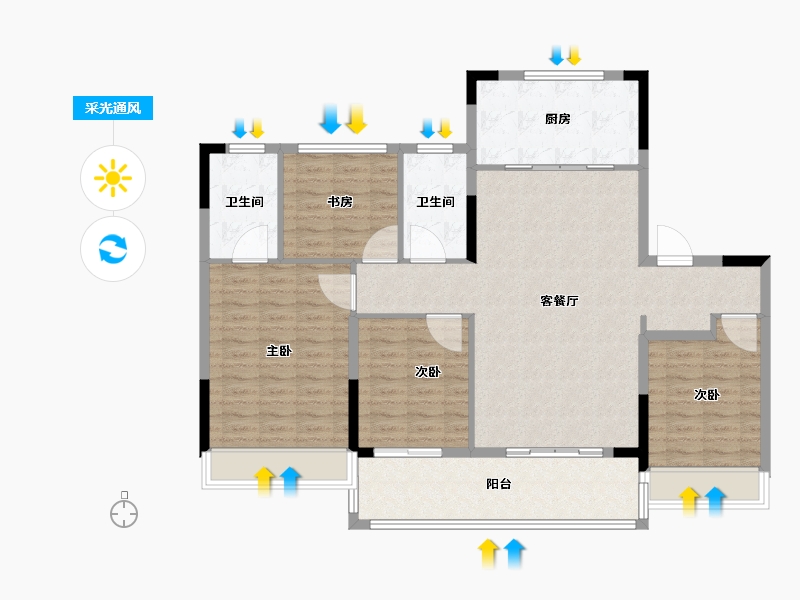 浙江省-嘉兴市-交投祥生梦溪云庐-118.00-户型库-采光通风