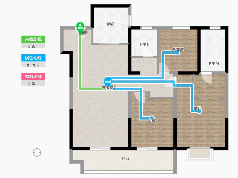 江苏省-泰州市-璟颐湾-125.00-户型库-动静线