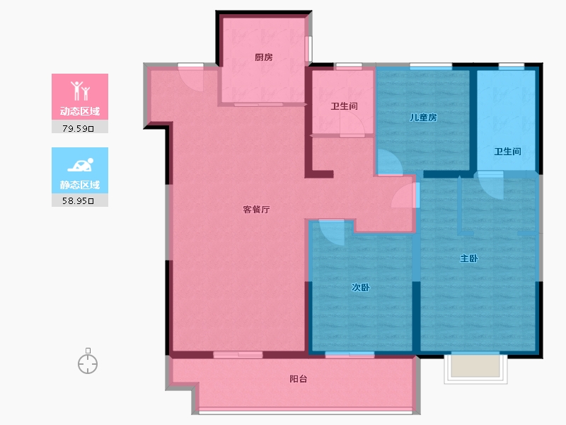 江苏省-泰州市-璟颐湾-125.00-户型库-动静分区