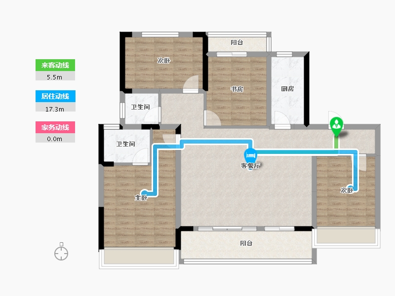 河南省-郑州市-金秋·九里庭院-112.10-户型库-动静线