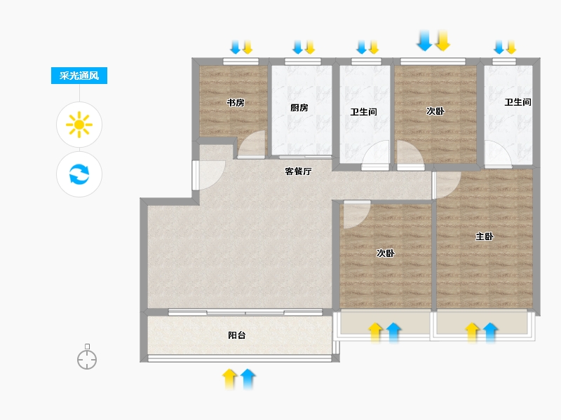 江苏省-苏州市-中海·阅狮山-102.40-户型库-采光通风