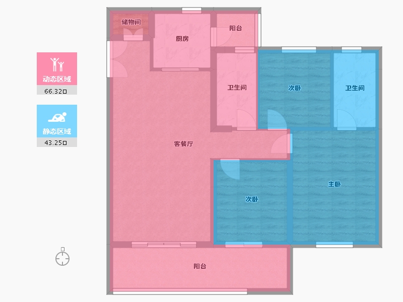 湖北省-十堰市-百强生态城-92.00-户型库-动静分区