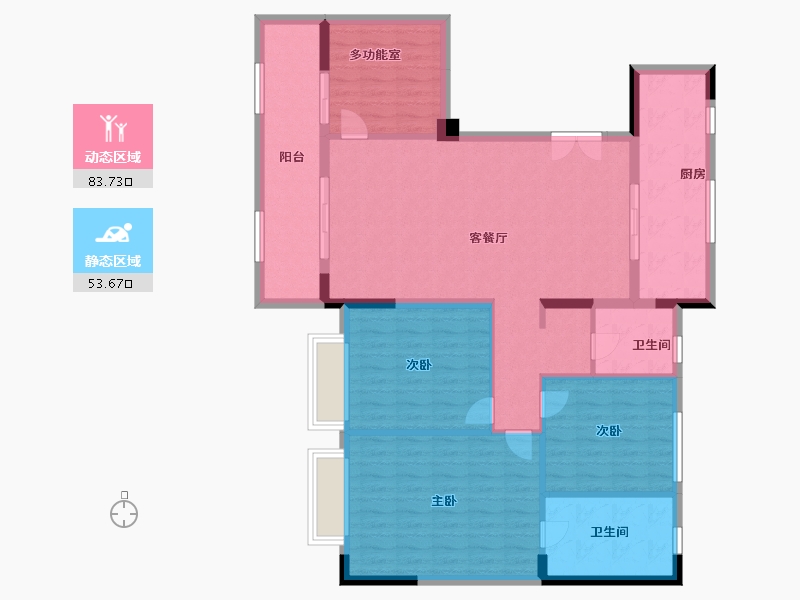 山东省-济南市-山钢锦悦华府-125.04-户型库-动静分区