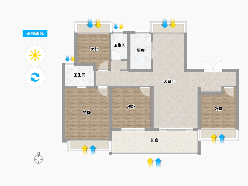 江苏省-苏州市-鹿溪雅园​-114.58-户型库-采光通风