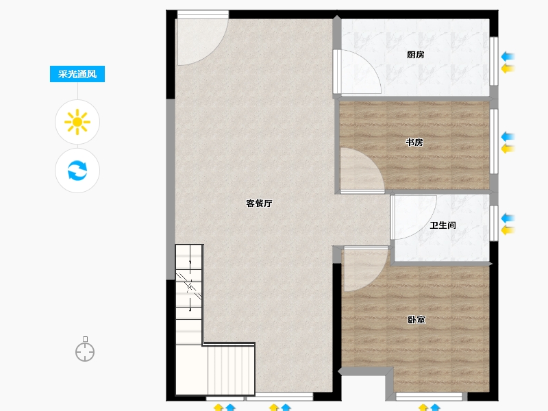 河南省-郑州市-保利心语（住宅)-103.61-户型库-采光通风