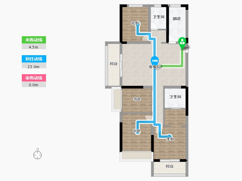 河南省-郑州市-金秋·九里庭院-103.20-户型库-动静线