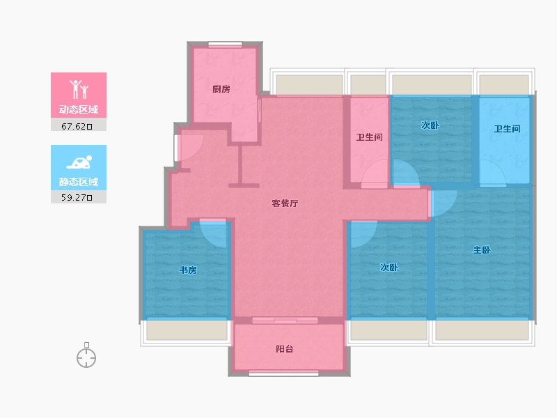 江苏省-苏州市-科技城金茂府​-113.60-户型库-动静分区