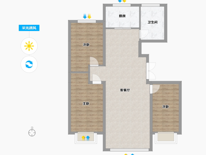 甘肃省-酒泉市-正火御景-110.00-户型库-采光通风