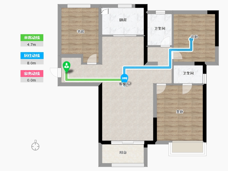 河南省-郑州市-绿地花语城-84.00-户型库-动静线