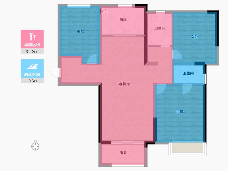 河南省-郑州市-绿地花语城-84.00-户型库-动静分区