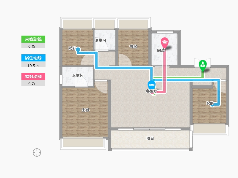 江苏省-苏州市-鹿溪雅园​-114.40-户型库-动静线