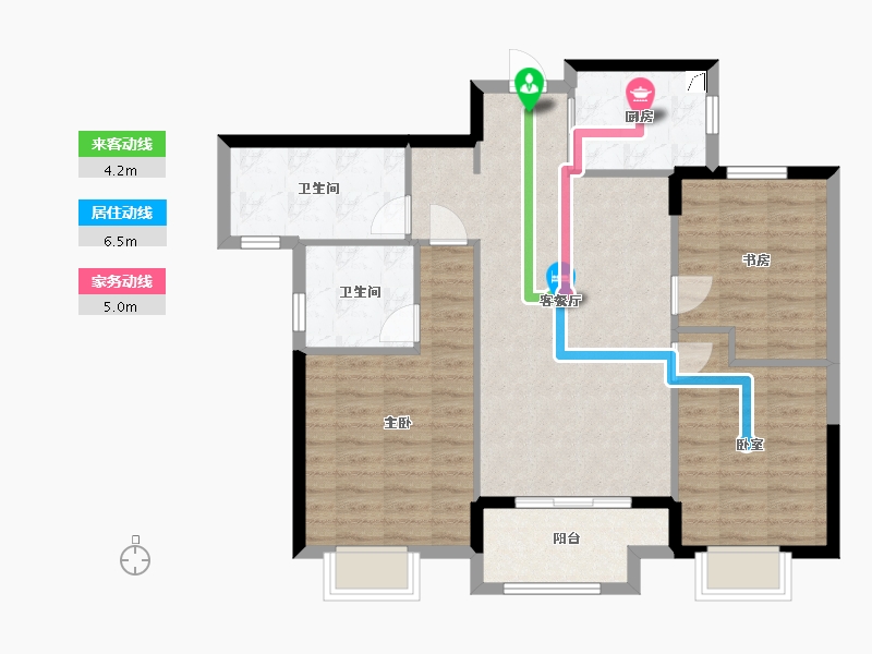 浙江省-金华市-华丰府-90.00-户型库-动静线