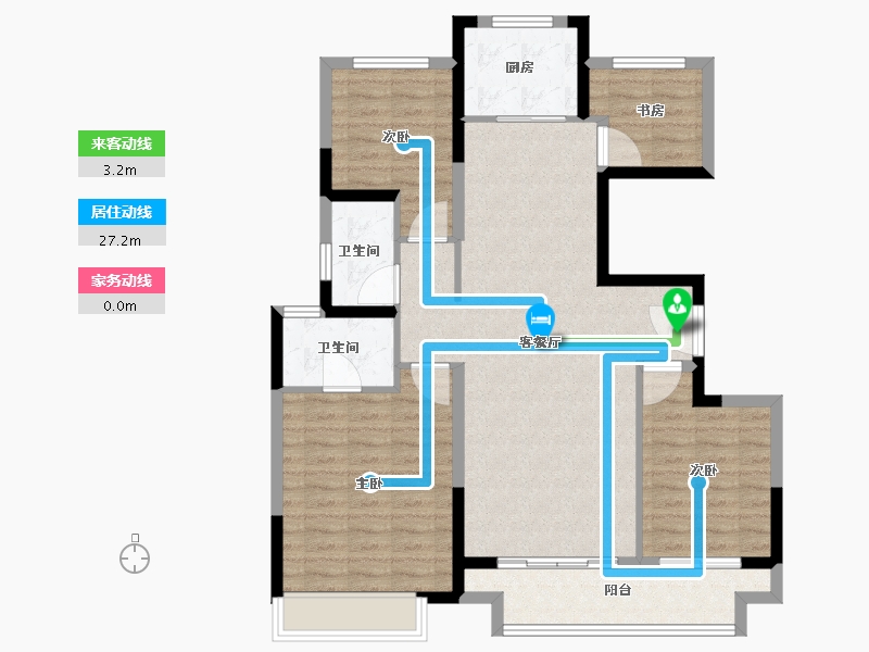 江苏省-苏州市-建发·御璟湾-102.40-户型库-动静线