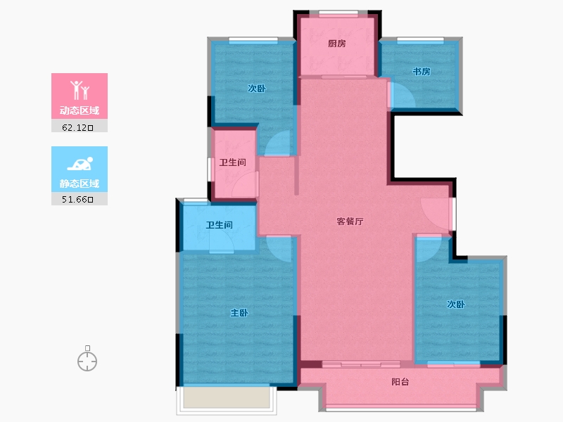 江苏省-苏州市-建发·御璟湾-102.40-户型库-动静分区