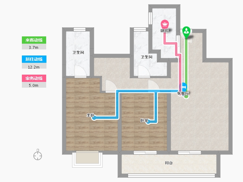 云南省-昭通市-融创九棠府-107.00-户型库-动静线