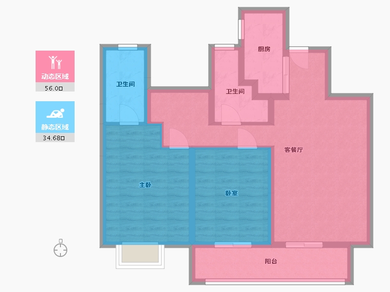 云南省-昭通市-融创九棠府-107.00-户型库-动静分区