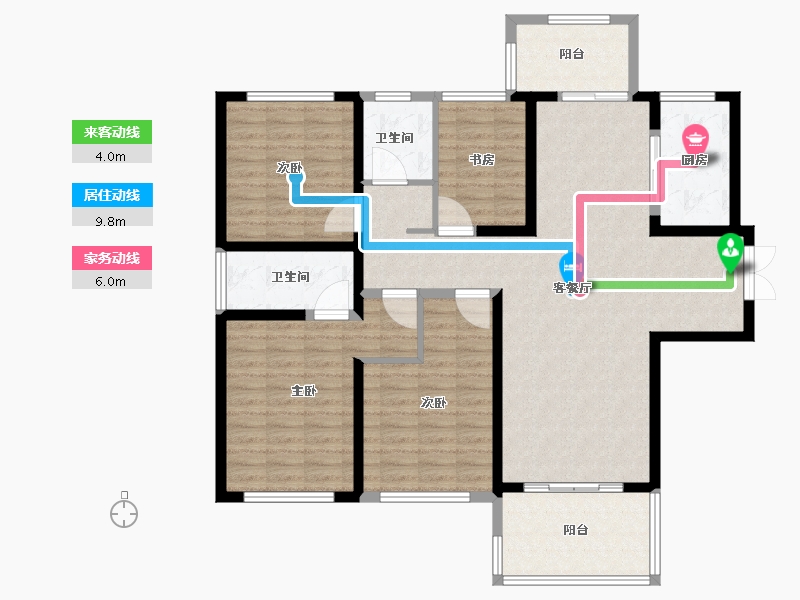 江苏省-苏州市-览月阁-124.01-户型库-动静线