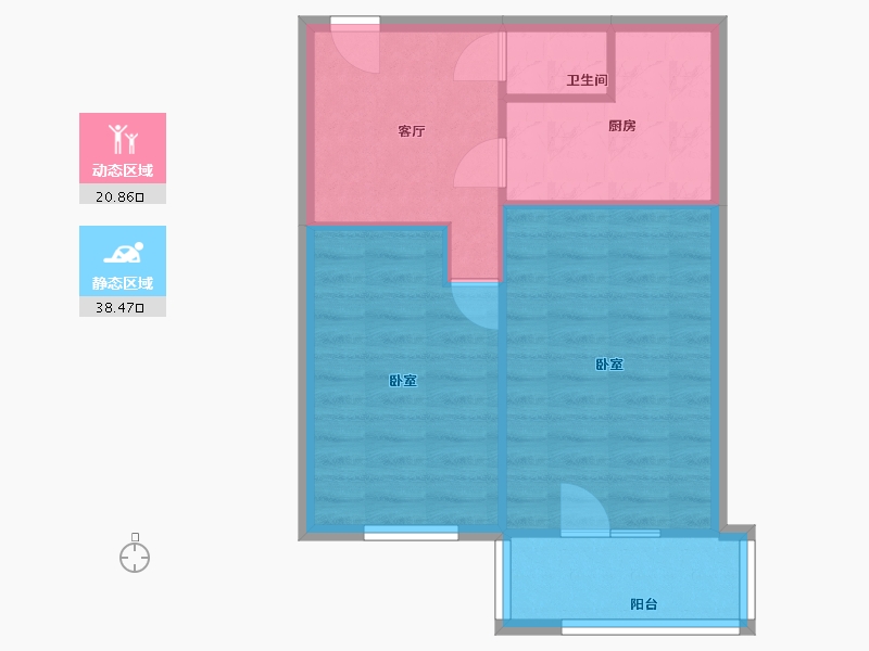 河北省-唐山市-景福小区-55.00-户型库-动静分区