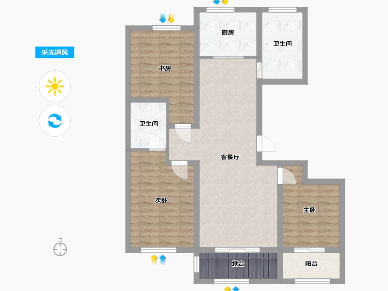 山东省-潍坊市-高密市凤城丽景小区-100.00-户型库-采光通风