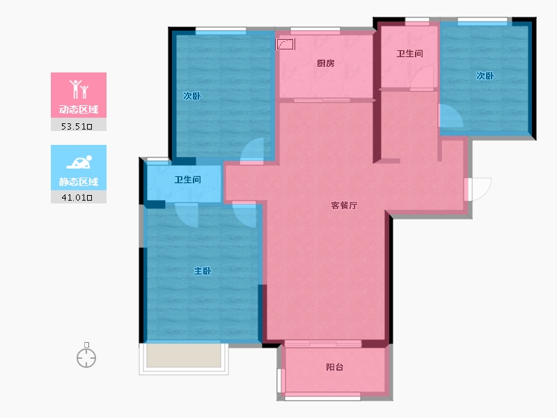 河南省-郑州市-绿地花语城-84.00-户型库-动静分区