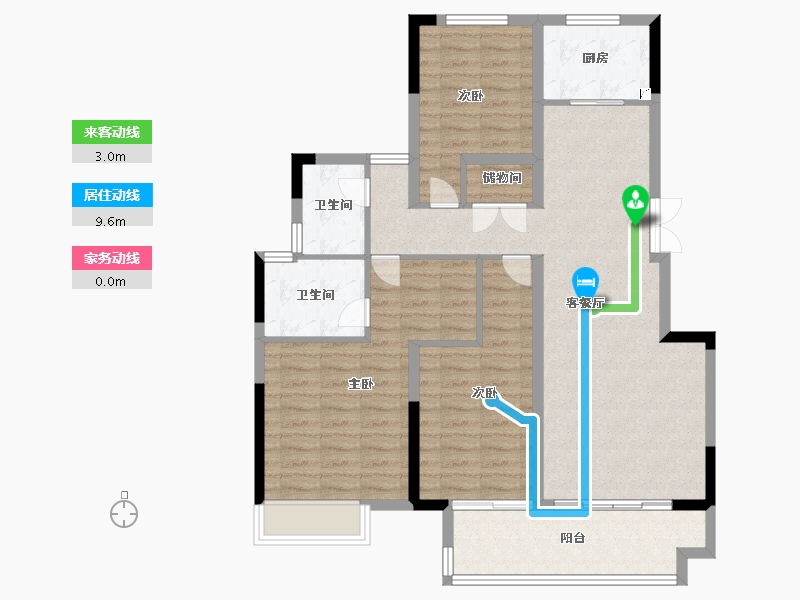 河南省-郑州市-绿地花语城-103.00-户型库-动静线