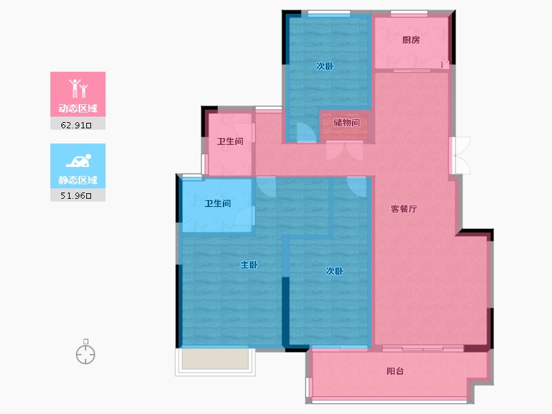 河南省-郑州市-绿地花语城-103.00-户型库-动静分区