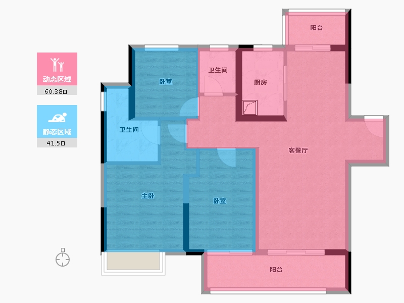 河南省-郑州市-滨河春晓​-90.25-户型库-动静分区