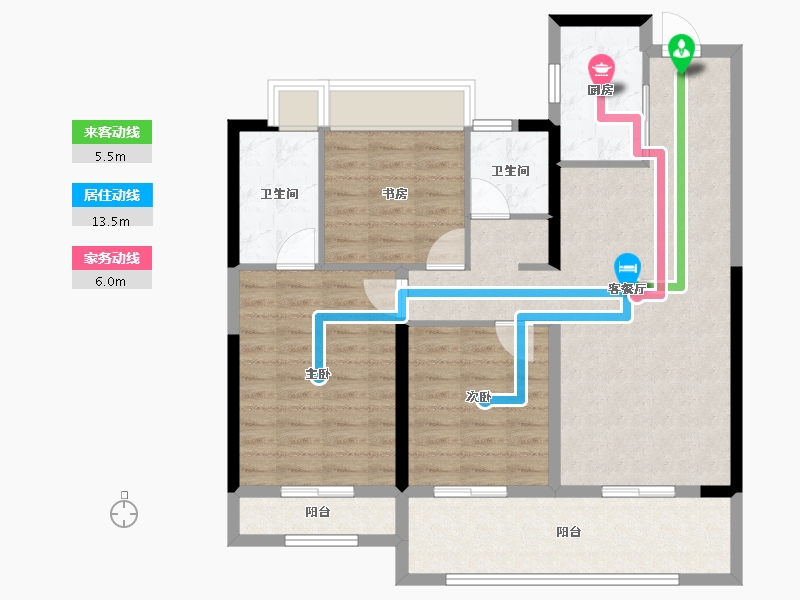 江苏省-南通市-春风里-95.20-户型库-动静线