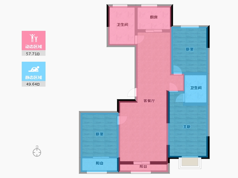 山东省-潍坊市-中房花漫里-95.00-户型库-动静分区