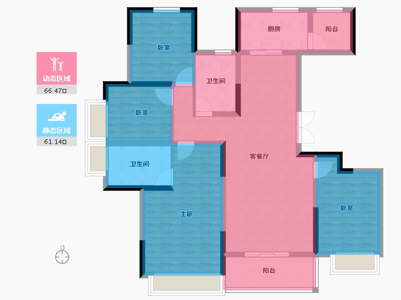 河南省-郑州市-泰宏建业国际城​-113.60-户型库-动静分区